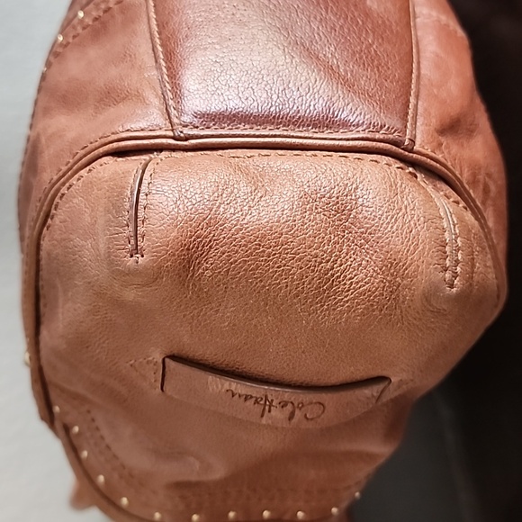 Cole Haan 100% Leather Brown Village Grommet Hobo Bag Medium Size - Picture 7 of 16